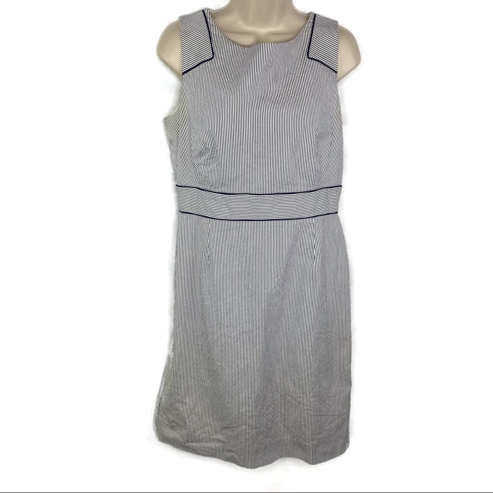 Alex Marie Pinstripe Sleeveless Dress Seersucker Material 10 - Picture 1 of 6